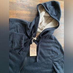 Telluride Sherpa Lined Full Zip Up Hoodie Jacket Mens M Black Winter Ski NWT